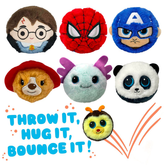 TY Beanie Bouncers - Part Fury Friend, Part Bouncy Ball - Paw Patrol, Paddington, Harry Potter, Superheroes, Panda, Bee, Axolotl