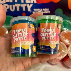 Triple Glitter Putty Multicoloured Sensory Slime