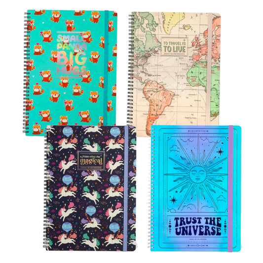 Legami A4 Lined Notebooks with STICKERS - Moth, Tarot, Red Panda or Unicorn Theme