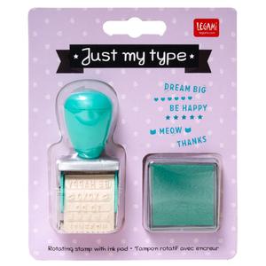 Legami Just My Type - Rotating Stamp With Ink Pad