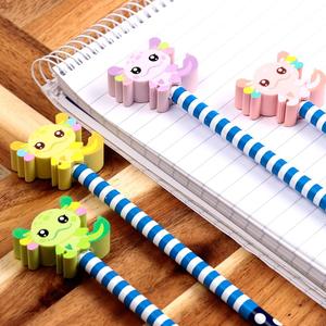 Colourful Axolotl HB Pencil & Eraser Topper Set