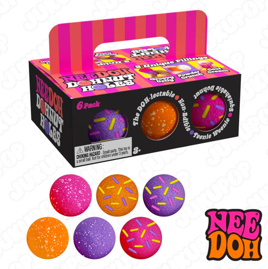 NeeDoh Dohnut Holes Set of 6 Teenie Squishy Sensory Fidget Toy For Stress Relief