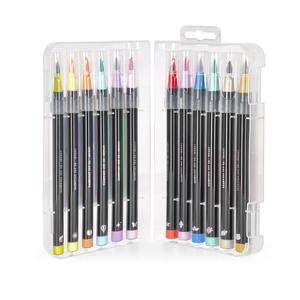 Legami Set of 12 Brush Markers - Water Based None Toxic Ink - Vibrant or Pastel Colours