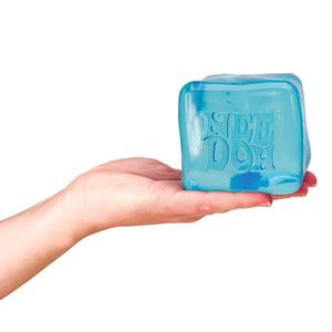 NeeDoh Nice Berg 3.5" Jumbo Nice Cube Blue - Sensory Squishy Fidget Toy For Stress Relief