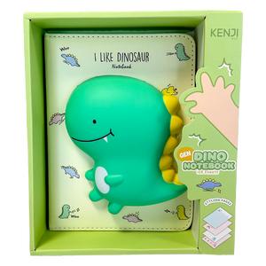 Kenji Squishy Dino Notebook with 128 Sheets and Stylised Pages - 13 x 17.5cm