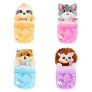 Keel Toys Bubble Tea Soft Toys Stuffed Animals - Cat, Sloth, Hedgehog, Pomeranian Dog Plushie plush