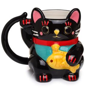 Maneki Neko Lucky Cat Ceramic Shaped Mug