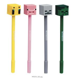 Minecraft Fine Tip Topper Pen - Black Ink - Creeper, Alex, Steve, Enderman, Pig, Bee, Zombie, Skeleton
