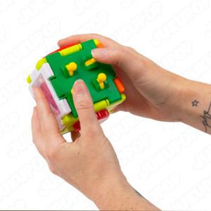 Super Sensory Square Ultimate Fidget Toy - Spin, Push, Pop, Twist, Click - Button, Maze, Toggle For ADHD & Anxiety