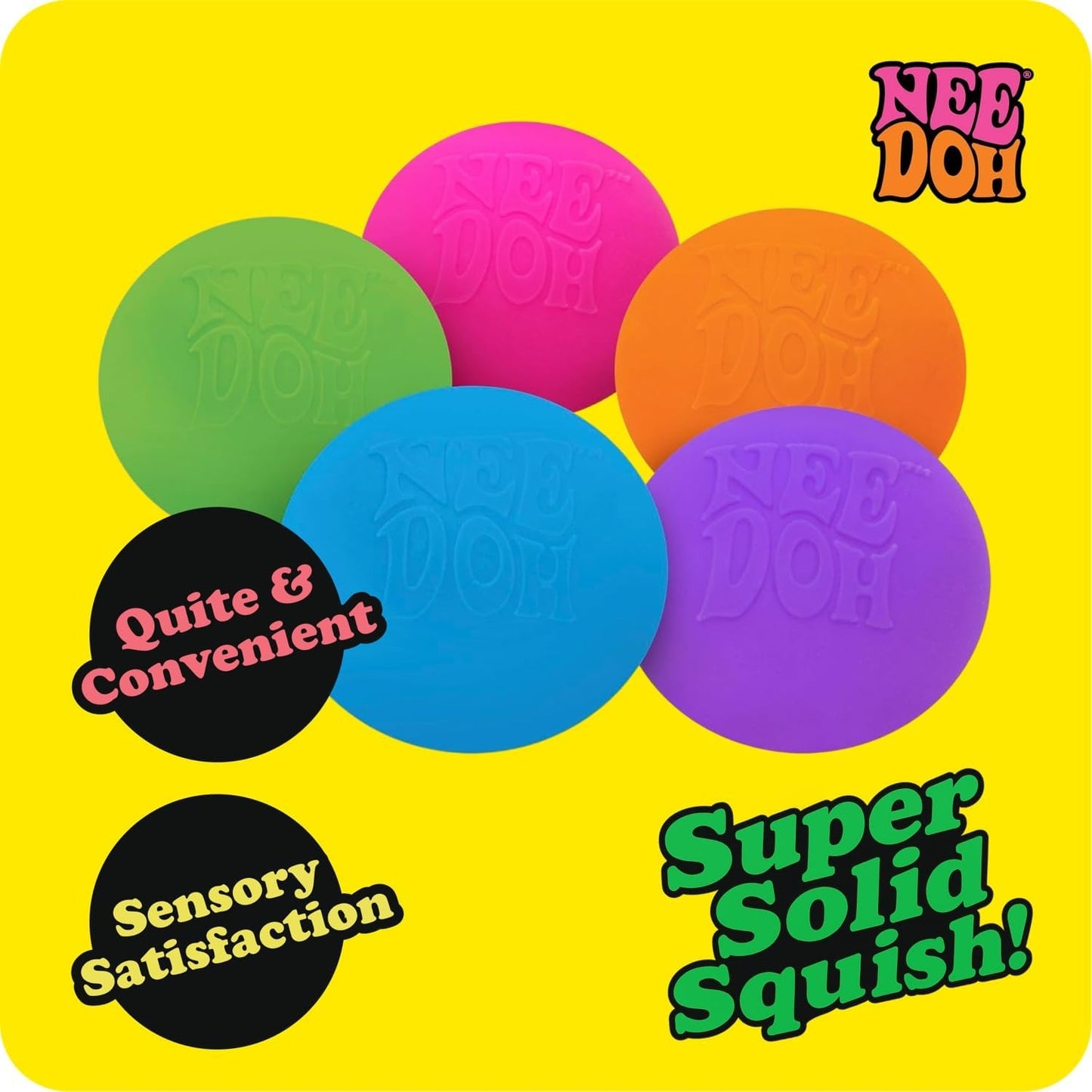 Needoh Classic Fidget Sensory Ball Toy - Nee Doh Stress Ball - Helps with Anxiety & Stress