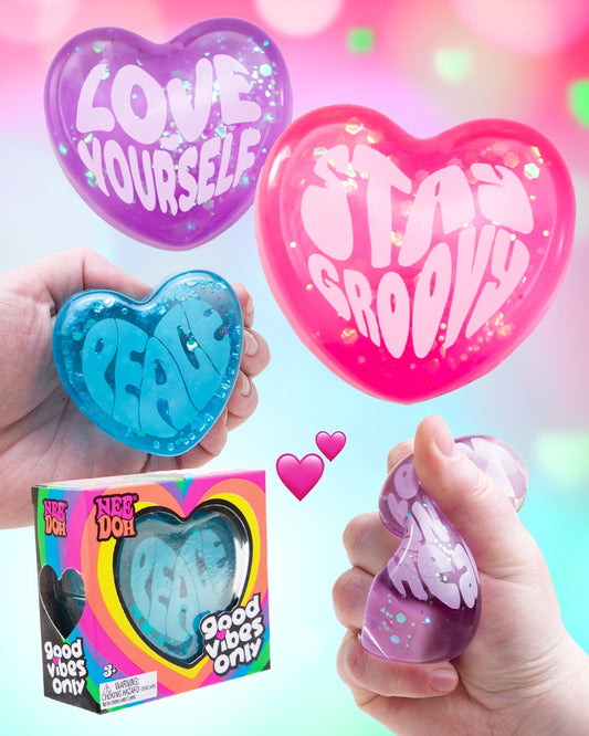 NeeDoh Good Vibes Only Anti Stress Sensory ADHD Fidget Toy, 3 Translucent Colors (1 sent), Non-toxic Maltose Sugar