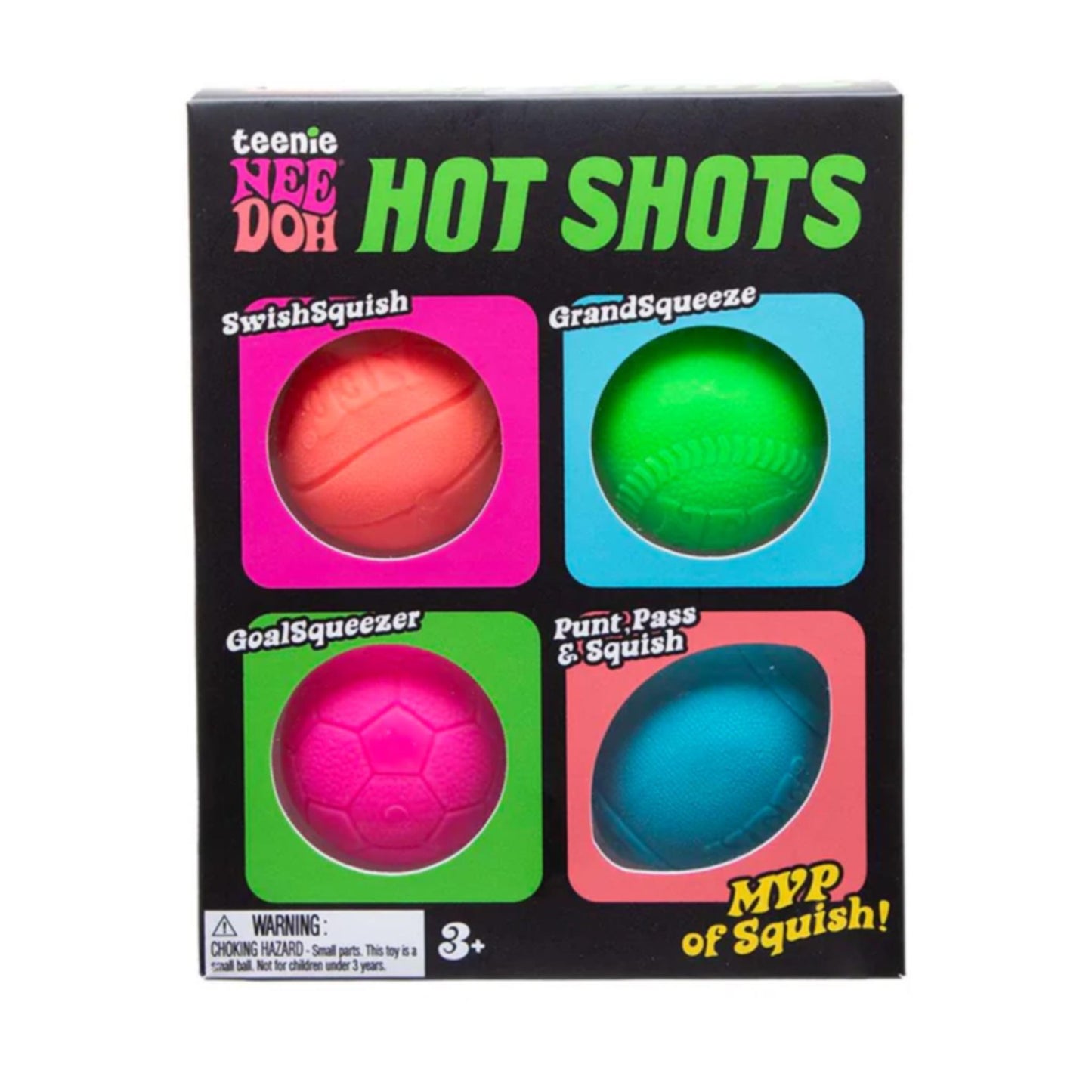 NeeDoh Teenie Hot Shots Sports-themed Mini Fidget Toys Squishy Ball Fidget Toy For Stress, Anxiety, Focus, ADHD & Autism