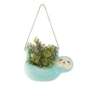 Seymour Sloth Hanging Indoor Planter Turquoise Blue