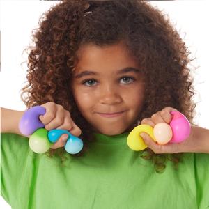 Needoh Rainboh Teenie Fidget Toy - Stress Relief Toy for Kids & Adults - Rainbow Set of 6 Sensory Balls