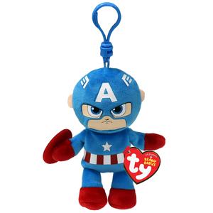 TY Marvel Plush Key Clip Key Ring Keyring - Spiderman, Groot, Iron Man, Rocket, Captain America, Black Panther, Miles Morales - Beanie Babies