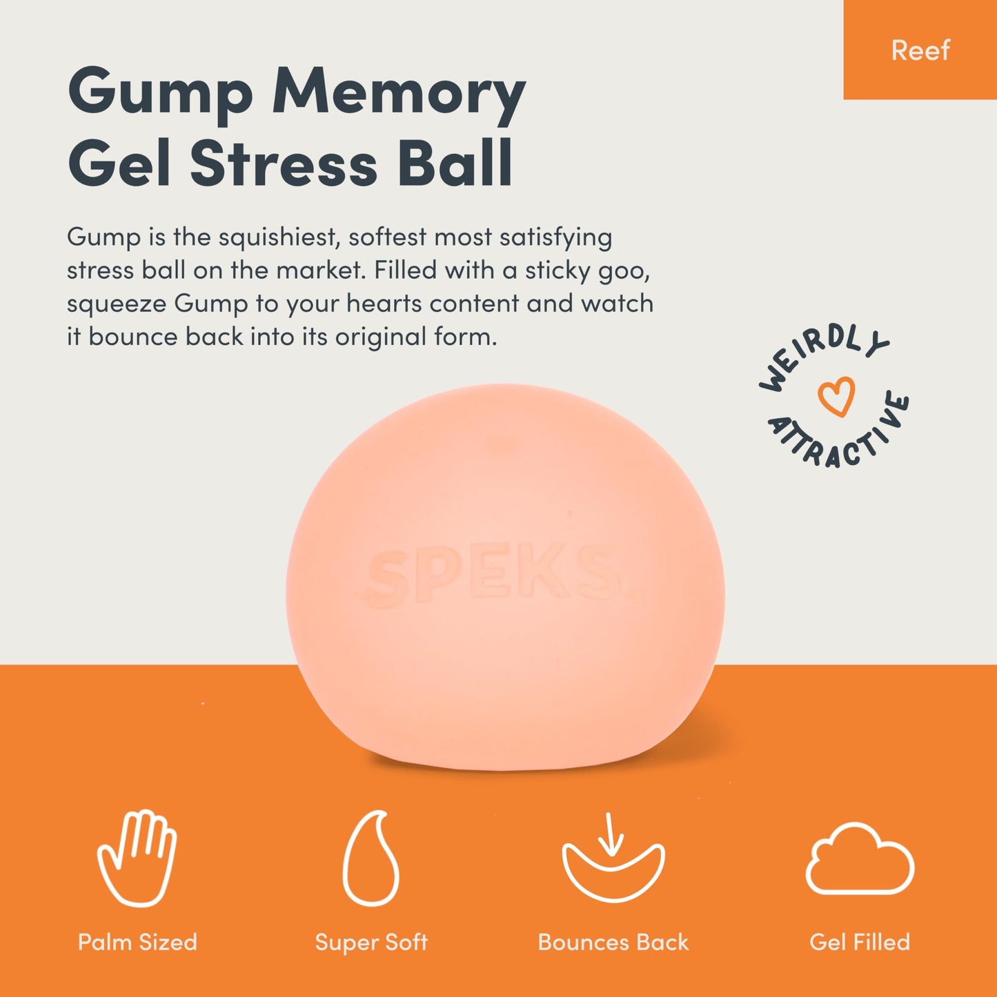 Speks Gump Memory Gel Stress Ball - 3 Pack