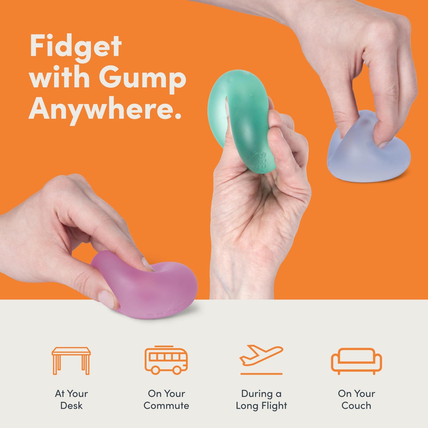 Speks Gump Memory Gel Stress Ball - 3 Pack