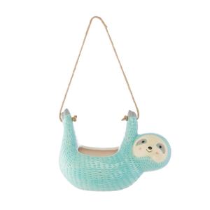Seymour Sloth Hanging Indoor Planter Turquoise Blue
