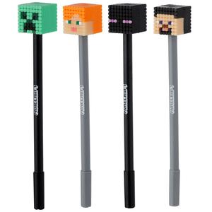 Minecraft Fine Tip Topper Pen - Black Ink - Creeper, Alex, Steve, Enderman, Pig, Bee, Zombie, Skeleton