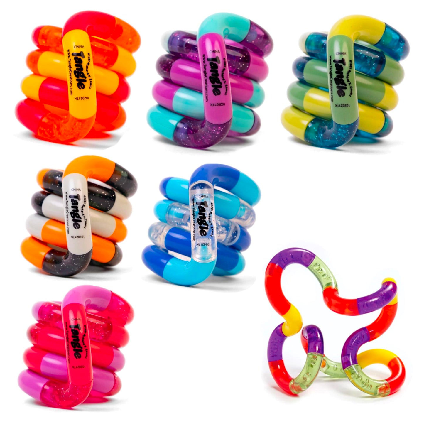 Tangle Sensory Fidget Toy - Classic, Metallic, Textured, Fuzzies, Glow in the Dark, Colour Change, Furry