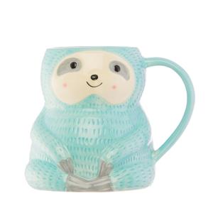 Seymour Sloth Mug Turquoise Blue Animal Cup