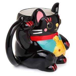 Maneki Neko Lucky Cat Ceramic Shaped Mug