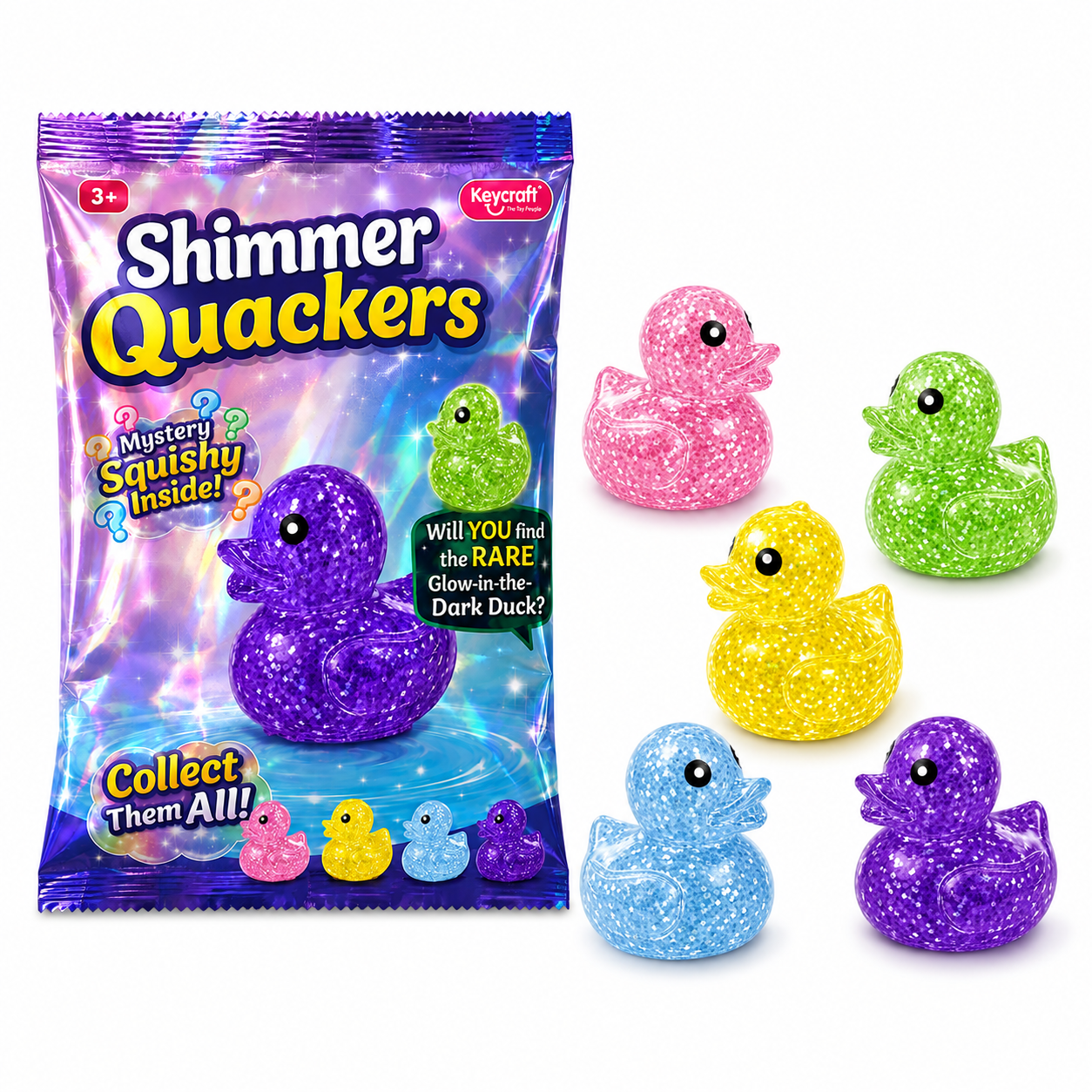 Shimmer Quackers Mystery Squishy Duck Toy Blind Bag Collectible