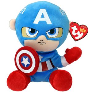 Ty Marvel Beanie Babies Superheroes Plush Soft Toy - Stuffed Toy for Kids - Spiderman, Iron Man, Captain America, The Hulk, The Guardians of the Galaxy Groot, Rocket, Black Panther