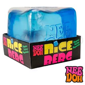 NeeDoh Nice Berg 3.5" Jumbo Nice Cube Blue - Sensory Squishy Fidget Toy For Stress Relief