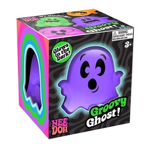 Needoh Glow in the Dark Groovy Glowy Ghost - Sensory Fidget Toy for Stress Relief