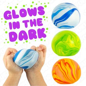 Sugar Ball Glow In The Dark "Super Squidge Ball" Marble Sensory Fidget Toy