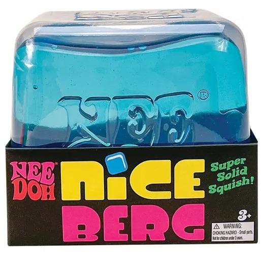 NeeDoh Nice Berg 3.5" Jumbo Nice Cube Blue - Sensory Squishy Fidget Toy For Stress Relief