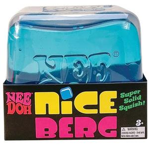 NeeDoh Nice Berg 3.5" Jumbo Nice Cube Blue - Sensory Squishy Fidget Toy For Stress Relief