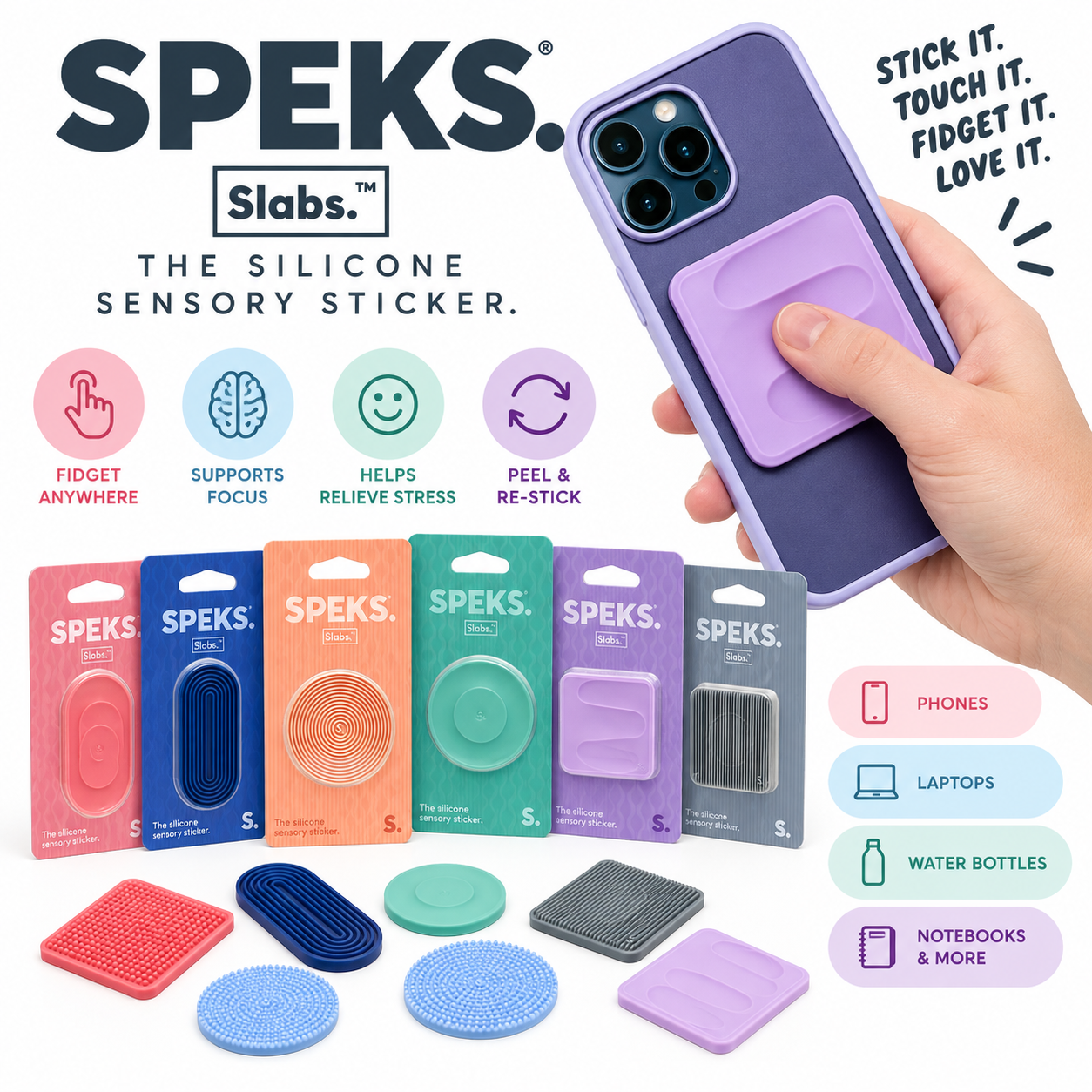 Speks. Slabs – Silicone Sensory Sticker