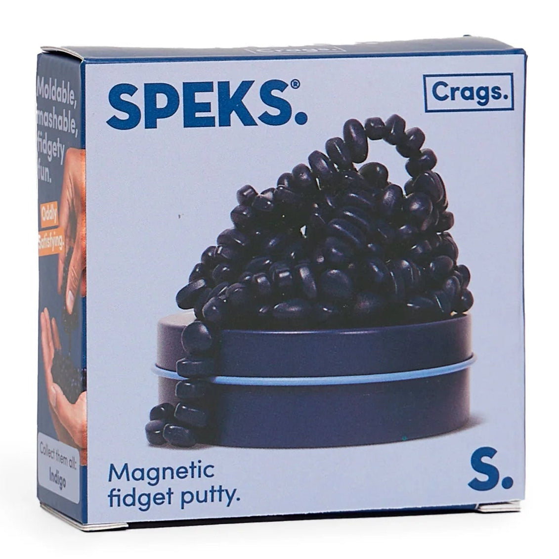 Speks magnetic fidget putty packaging on a white background