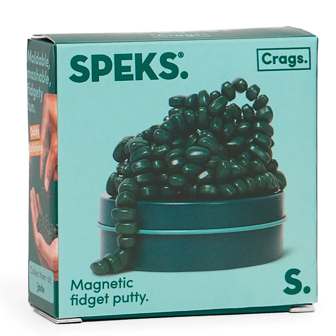 Speks magnetic fidget putty packaging on a white background