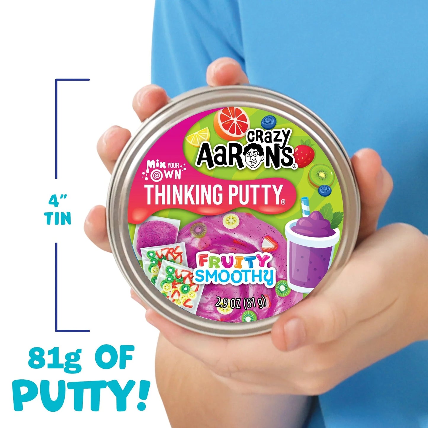 Crazy Aaron's Thinking Putty® Fruity Smoothy Mix It – DIY Sensory Putty 3.5" Tin