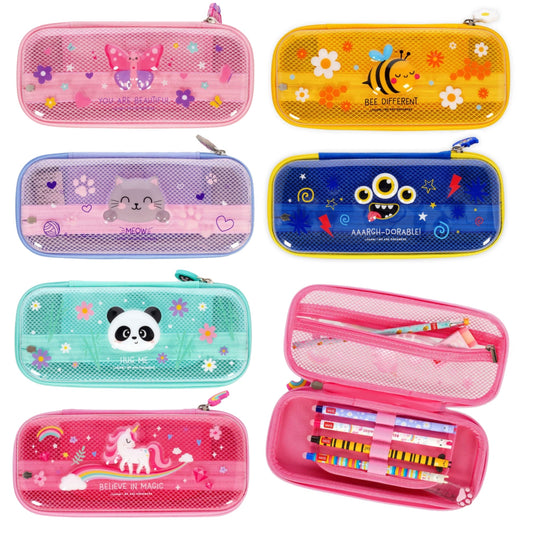 Legami Pencil Case Wonder Wow - Bee, Butterfly, Tiger, Monster, Unicorn, Kitty Cat, Panda