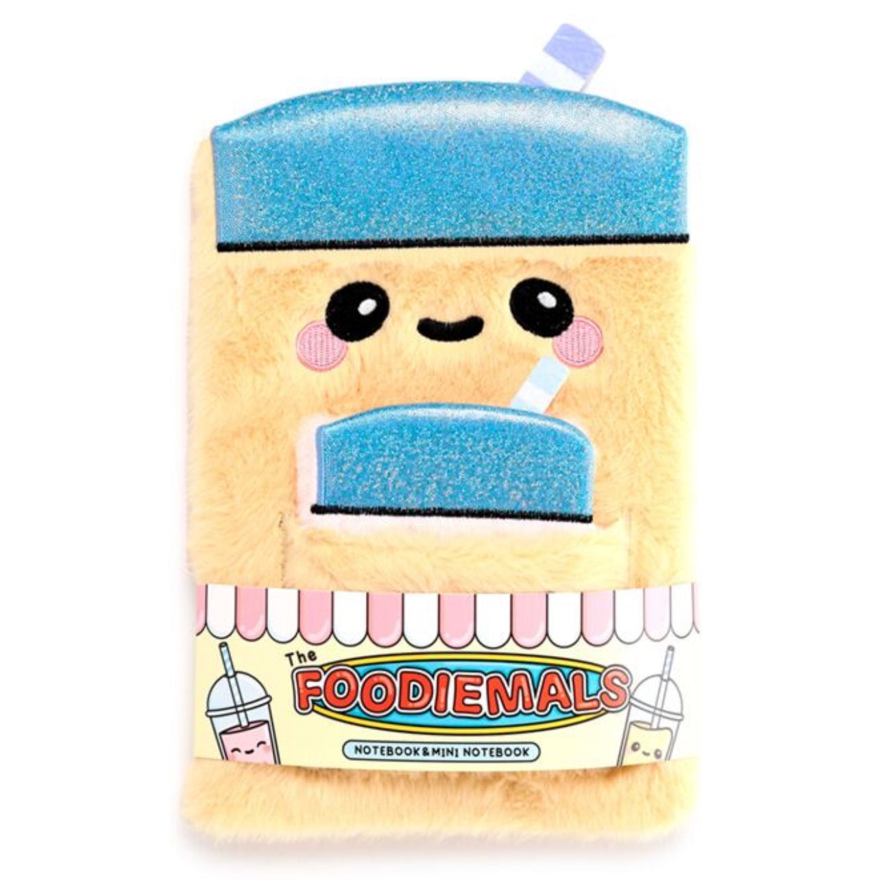 Foodiemals Bubble Tea Plush Notebook with Pouch & Mini Notebook