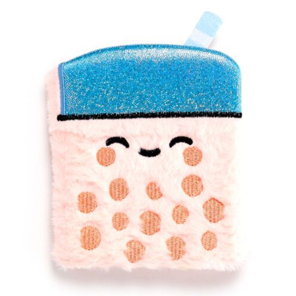 Foodiemals Bubble Tea Plush Notebook with Pouch & Mini Notebook
