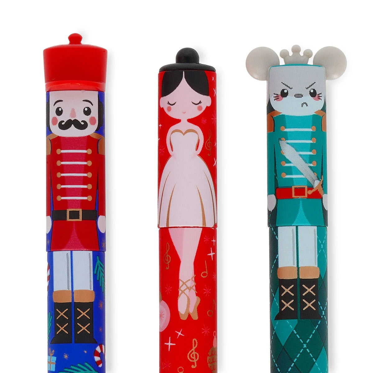 Legami Christmas Set of 3 Erasable Gel Pens - The Nutcracker