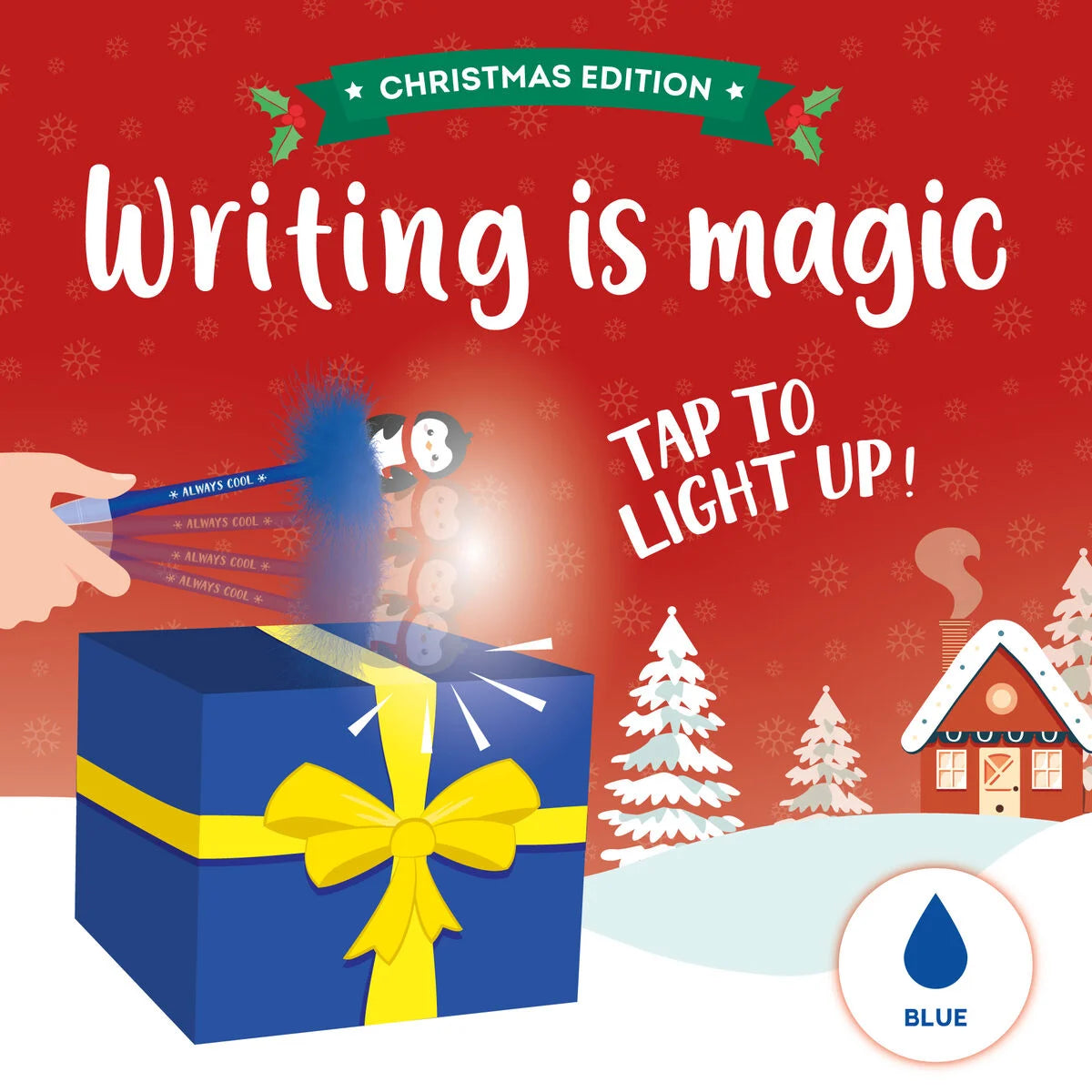 Legami Light-up Penguin Ballpoint Pen - Writing is Magic