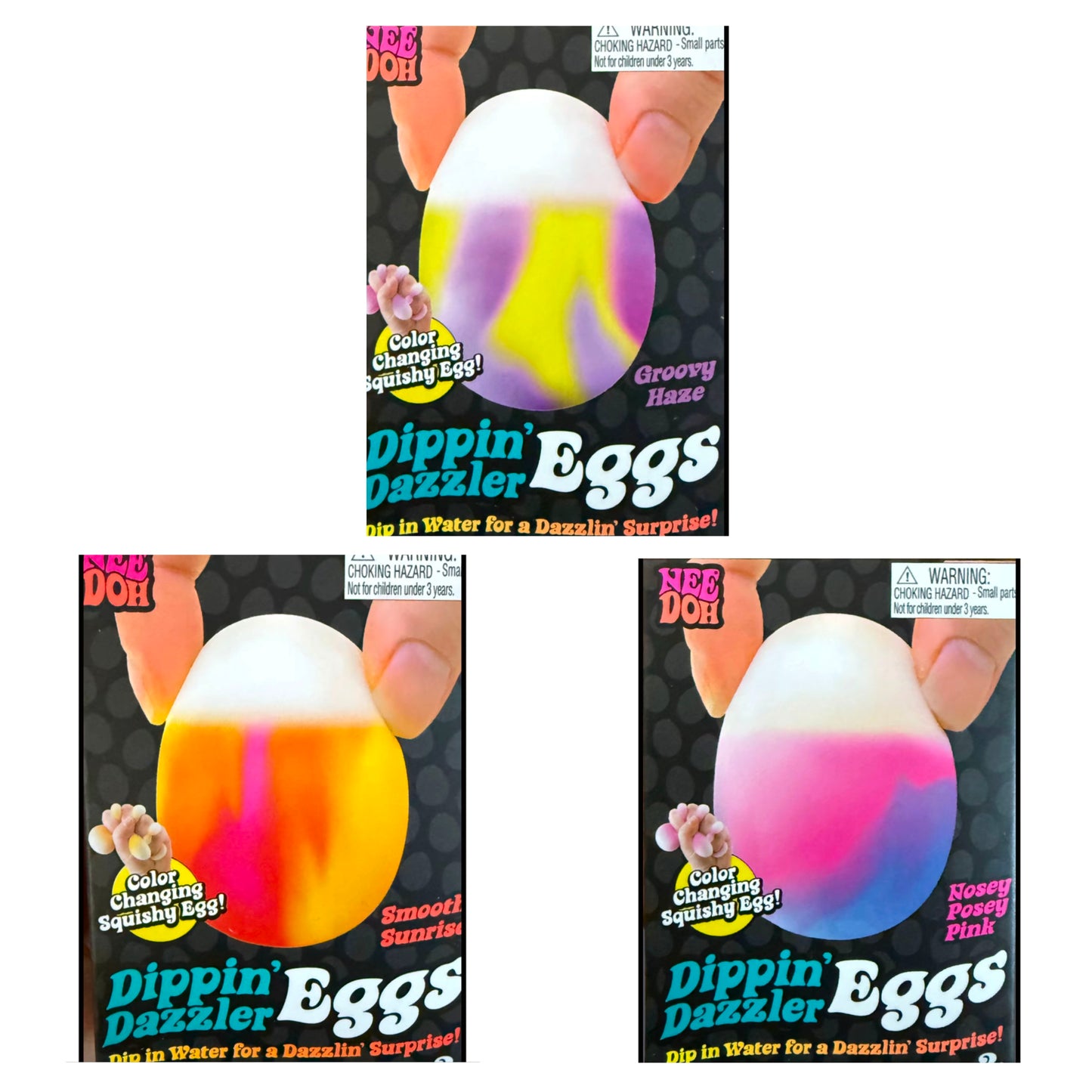 NeeDoh Dipping Dazzler Colour Change Eggs For Easter - Sensory Squishy Fidget Toy - Non-toxic Maltose Sugar