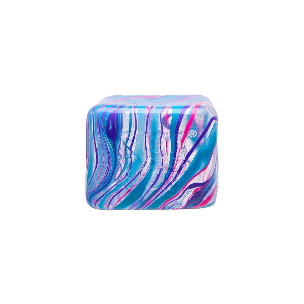 NeeDoh Nice Berg 3.5" - Swirl - Glitter & Glow - Jumbo Nice Cube Blue - Sensory Squishy Fidget Toy For Stress Relief