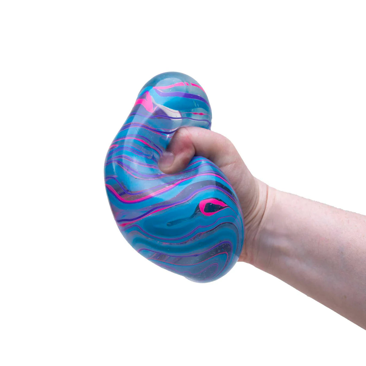 NeeDoh Nice Berg 3.5" - Swirl - Glitter & Glow - Jumbo Nice Cube Blue - Sensory Squishy Fidget Toy For Stress Relief