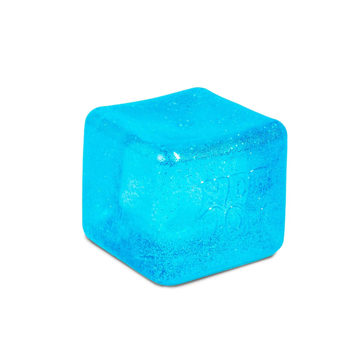 NeeDoh Nice Berg 3.5" - Swirl - Glitter & Glow - Jumbo Nice Cube Blue - Sensory Squishy Fidget Toy For Stress Relief
