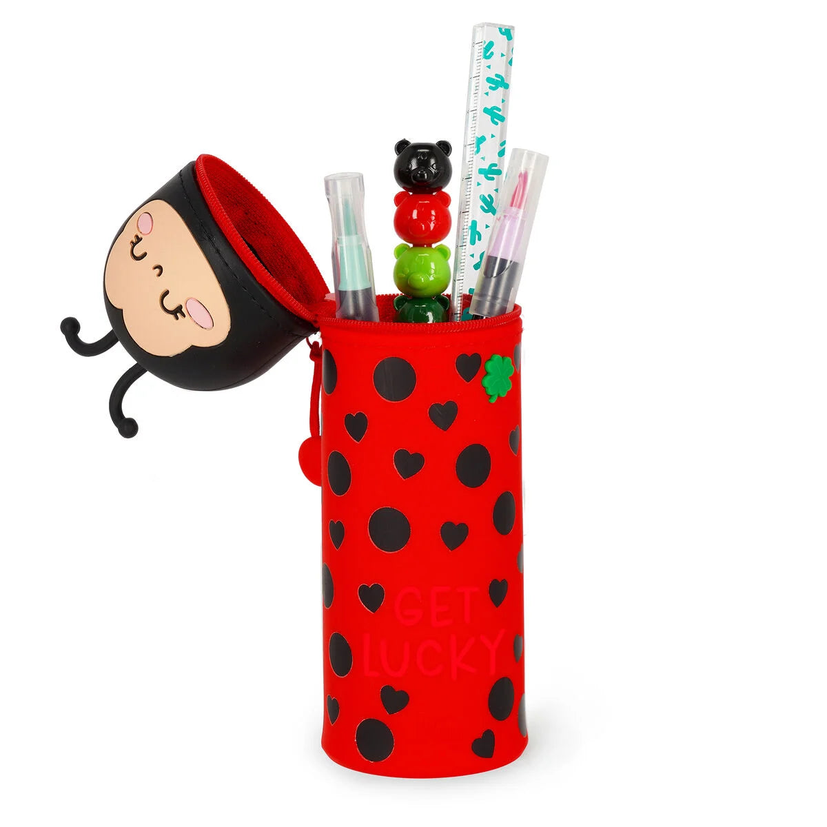 Legami Kawaii 2-in-1 Soft Silicone Pencil Case - Perfect for School and Office