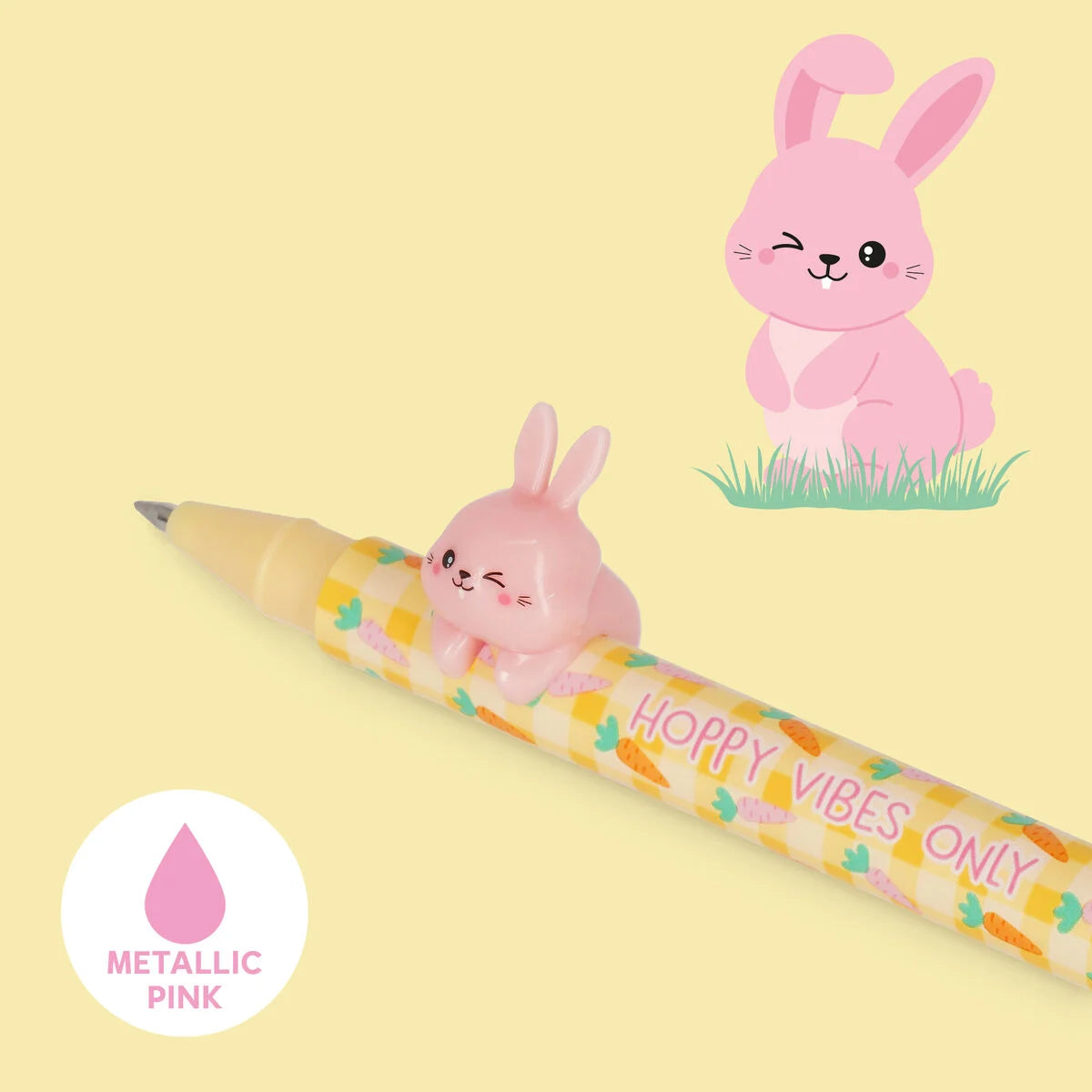 Legami Set of 2 Gel Pens with Animal Decoration - Lovely Friends - Hoppy Easter