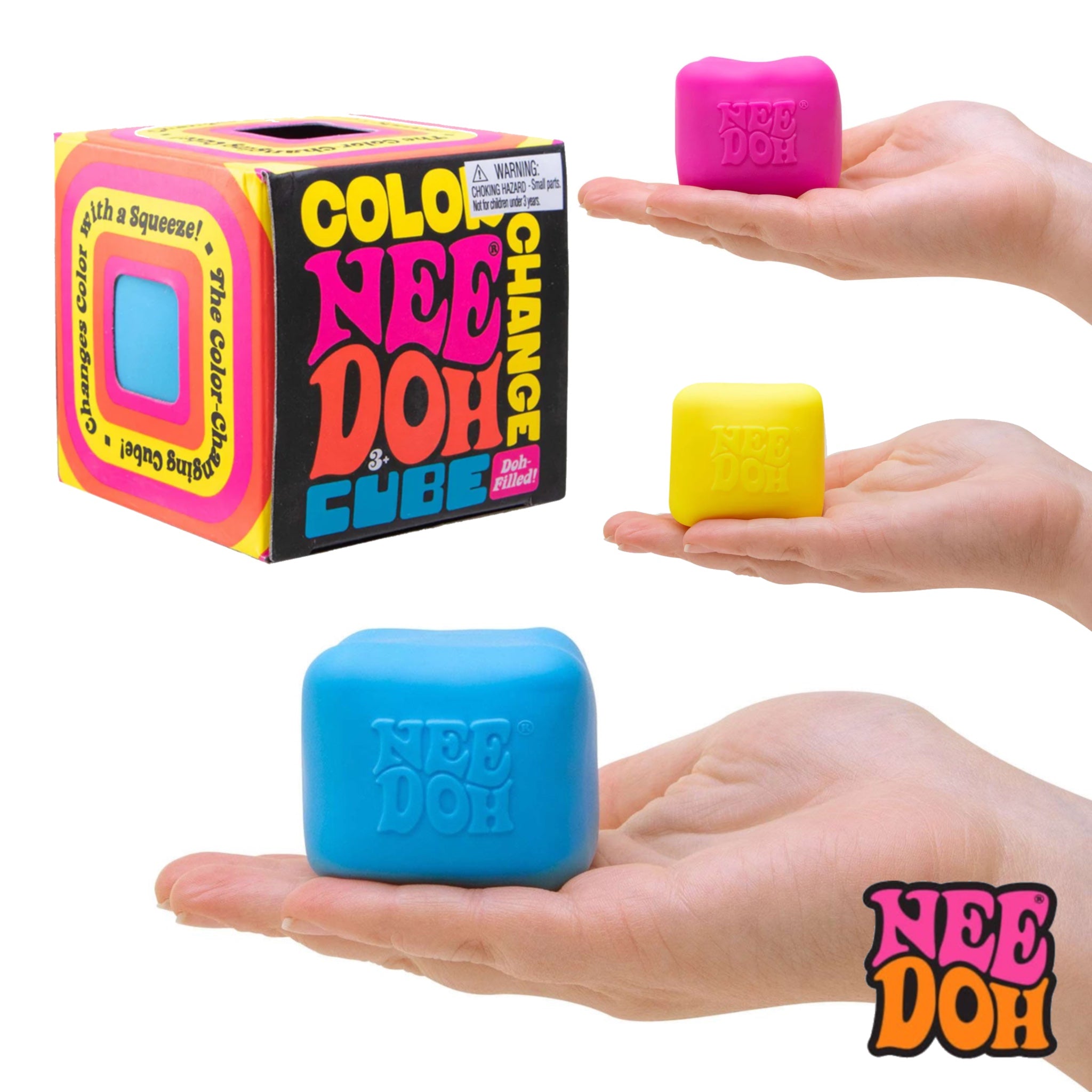 NeeDoh Color Change Cube - Colour Changing Fidget Sensory Toy – Jukupop