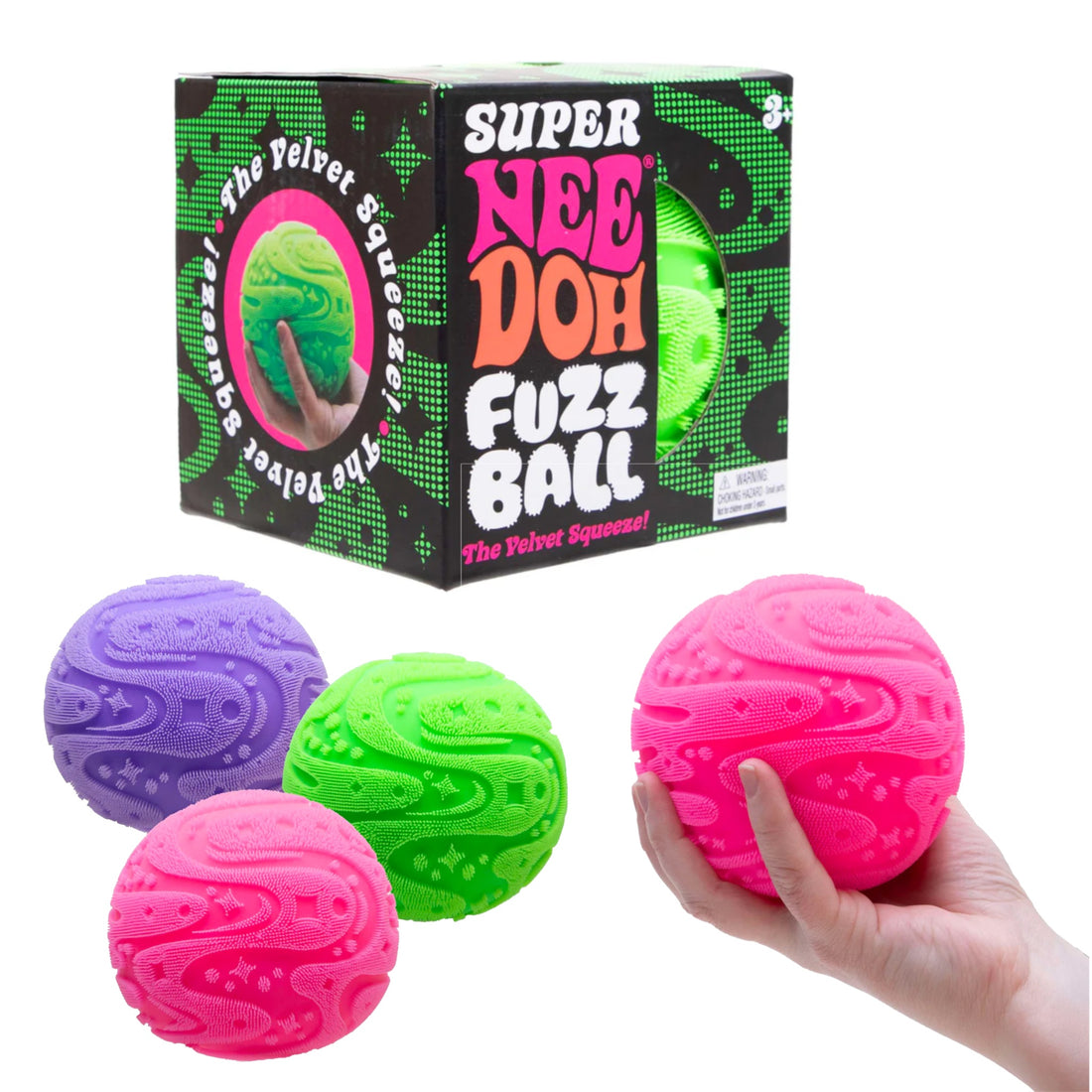 Super NeeDoh Fuzz Ball - Giant Fuzzy Stress Ball Sensory Toy – Jukupop